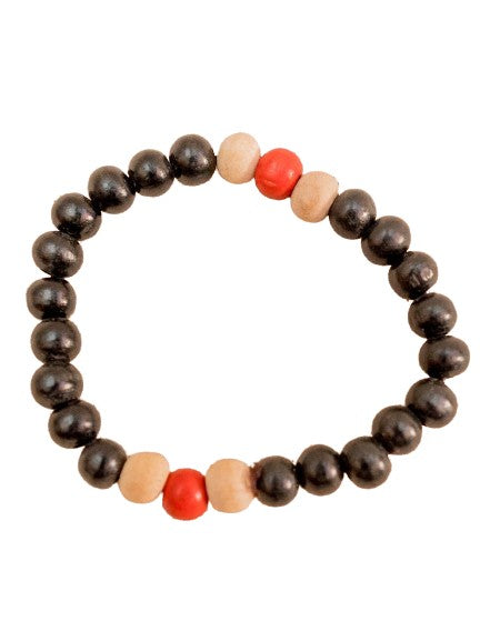 Bracelet artisanal noir rouge blanc