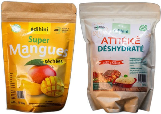 Pack de Super mangues séchées-Attiéké déshydraté 600g