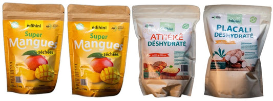 Pack de Super mangues séchées-Placali déshydraté-Attiéké déshydraté 1,2Kg