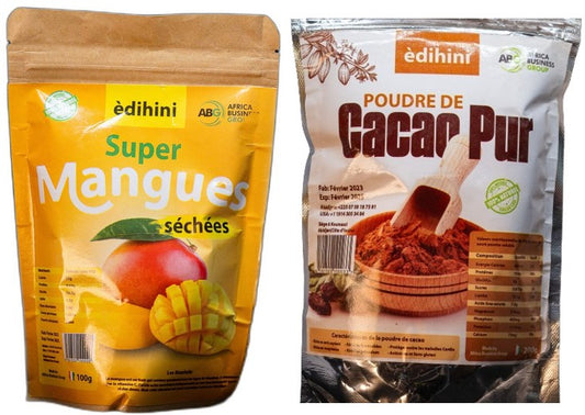 Pack de Super mangues séchées-Poudre de cacao pur 600g