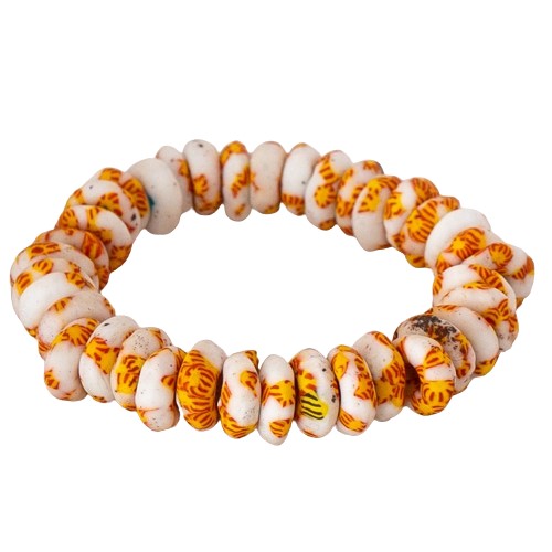 Bracelet artisanal blanc jaune rouge