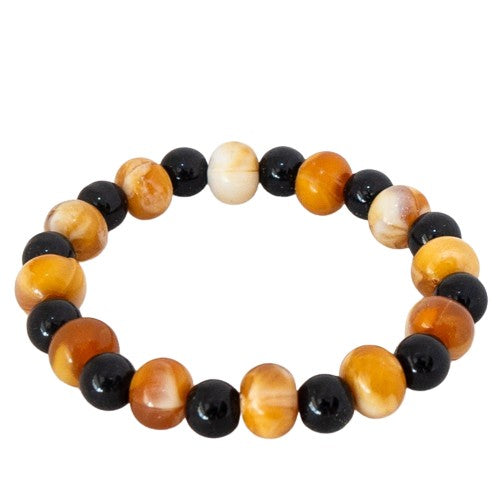 Bracelet artisanal noir marron clair