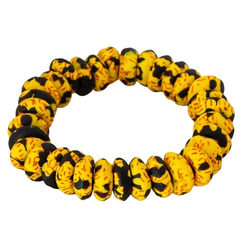 Bracelet artisanal jaune noir