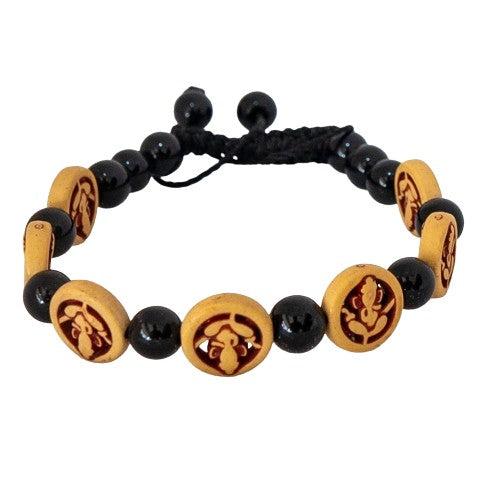 Bracelet artisanal noir kaki