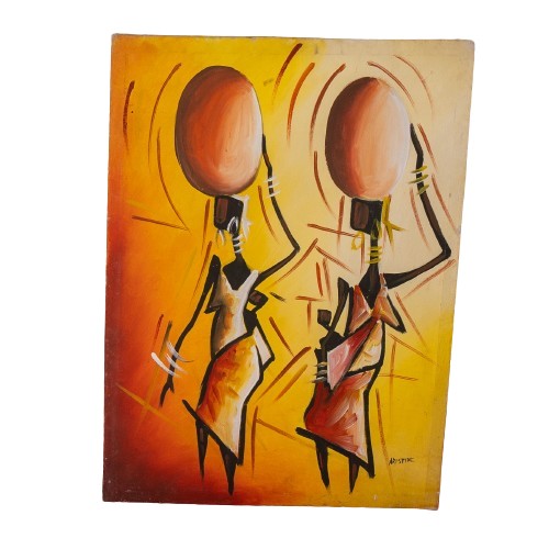 Tableau artisanal de deux femmes