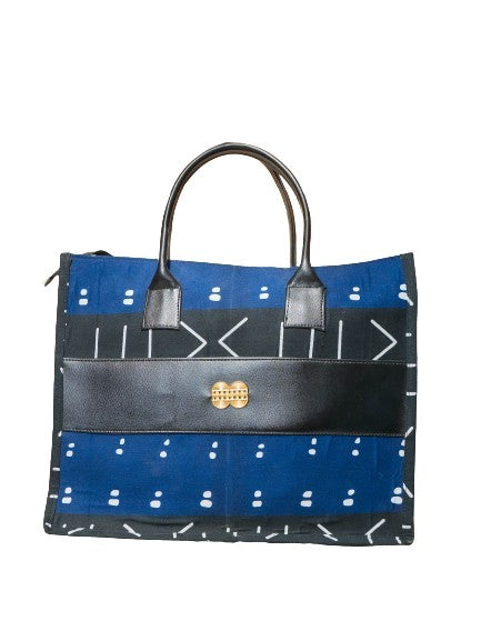 Sac à main artisanal bleu noir