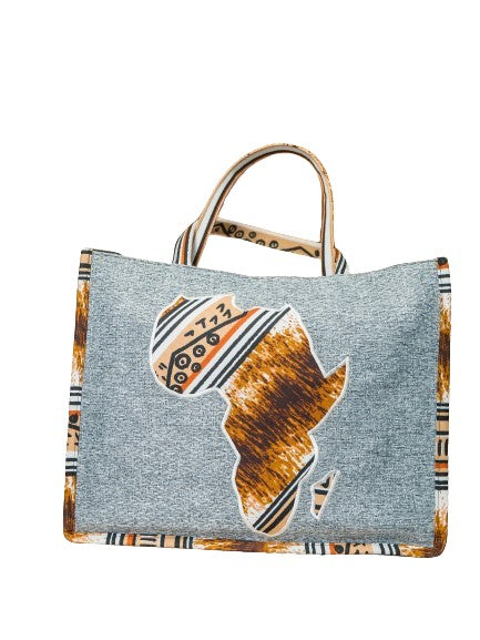 Sac à main artisanal gris jaune