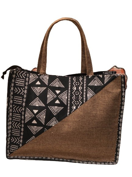 Sac à main cabbat artisanal marron noir
