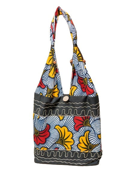 Sac à main artisanal noir blanc