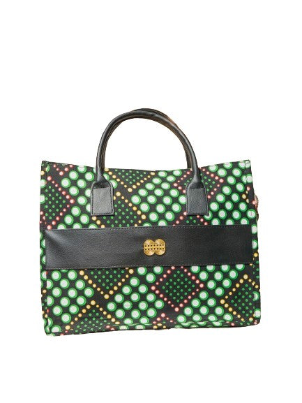 Sac à main artisanal vert noir