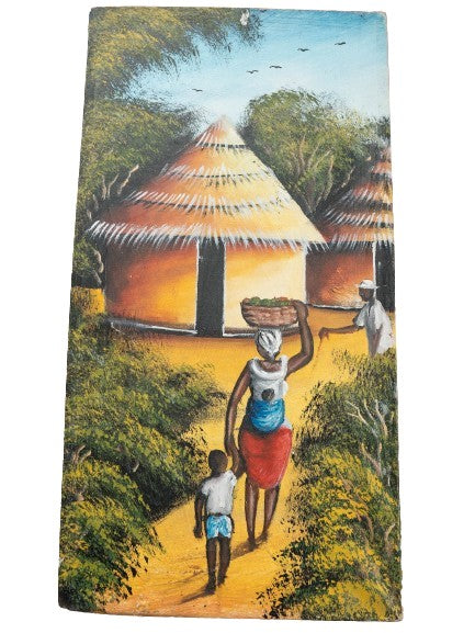 Tableau artisanal d'un village