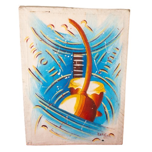 Tableau artisanal d'instruments musicaux