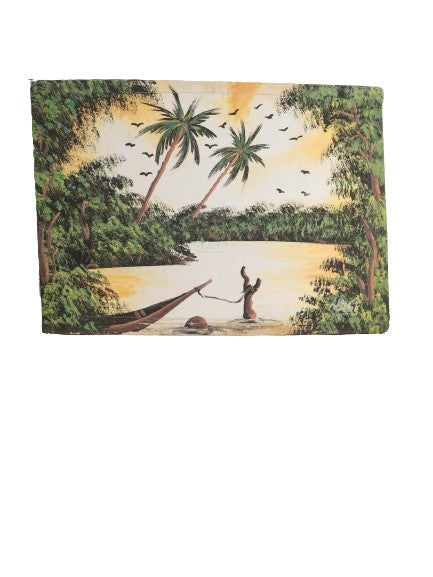 Tableau artisanal montrant le paysage