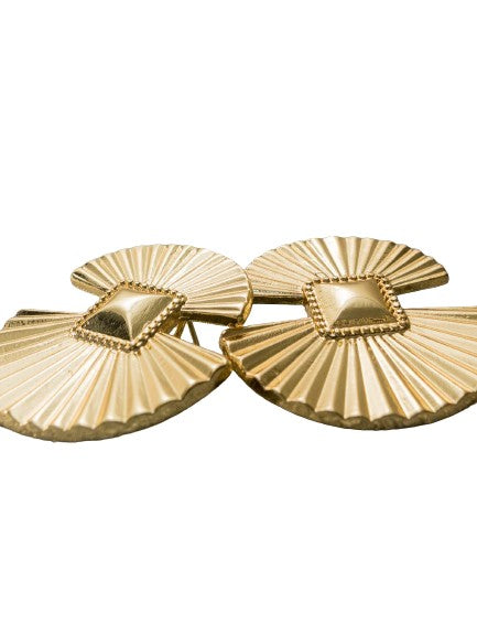 Boucles d'oreilles artisanales en feuilles de palme 20g