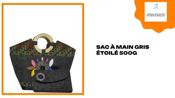 Sac &agrave; main gris &eacute;toil&eacute; 500g by@Outfy